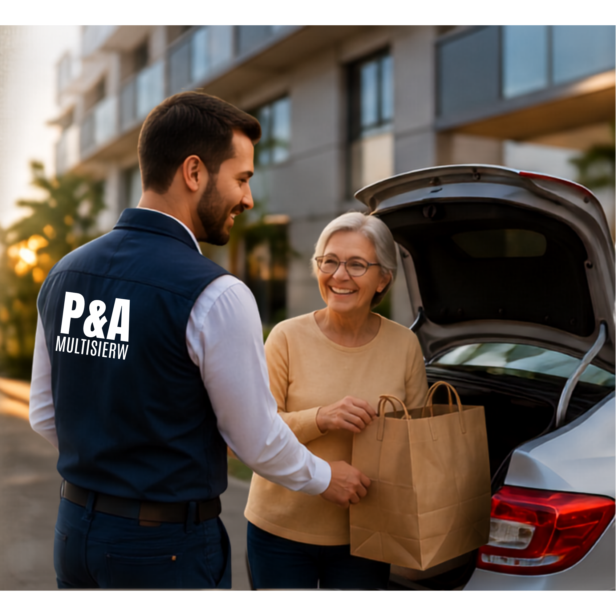 Mascote P&A Multiserv com Prancheta e Checklist